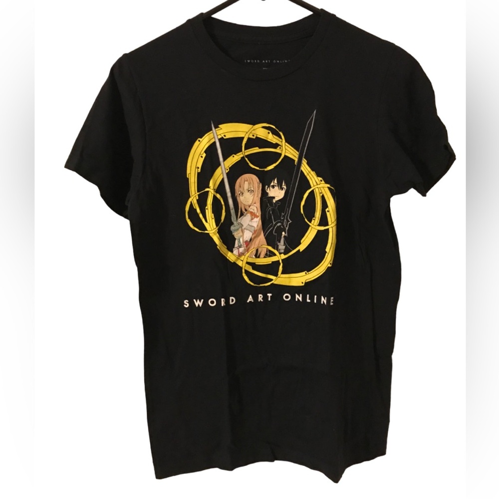 Sword Art Online Black Short Sleeve Round Neck Rigid Women’s Size Small T Shirt